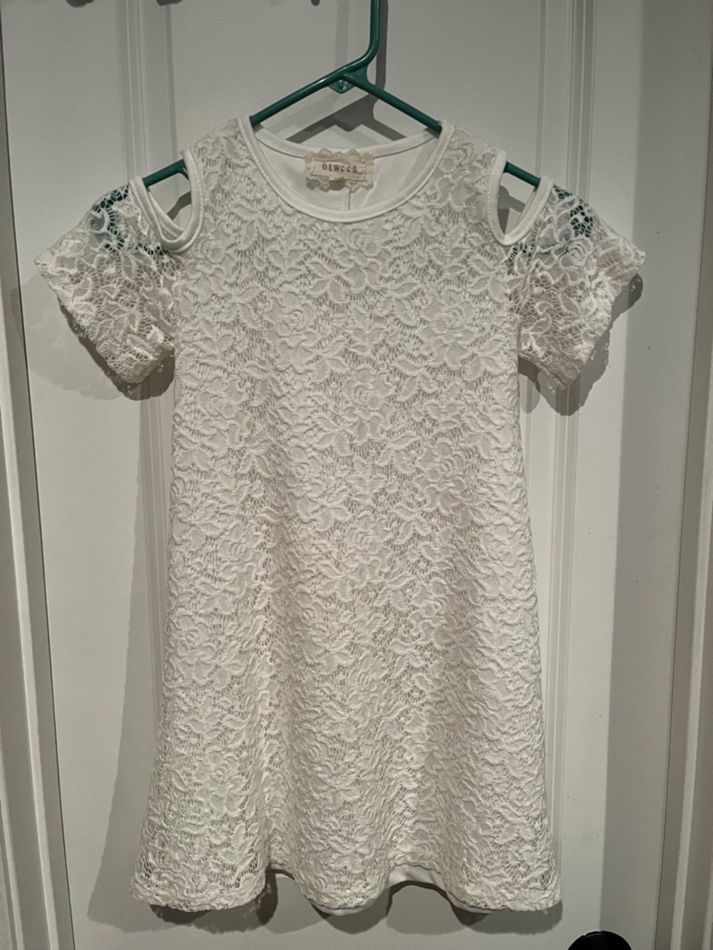 White Lace Cold-Shoulder Dress